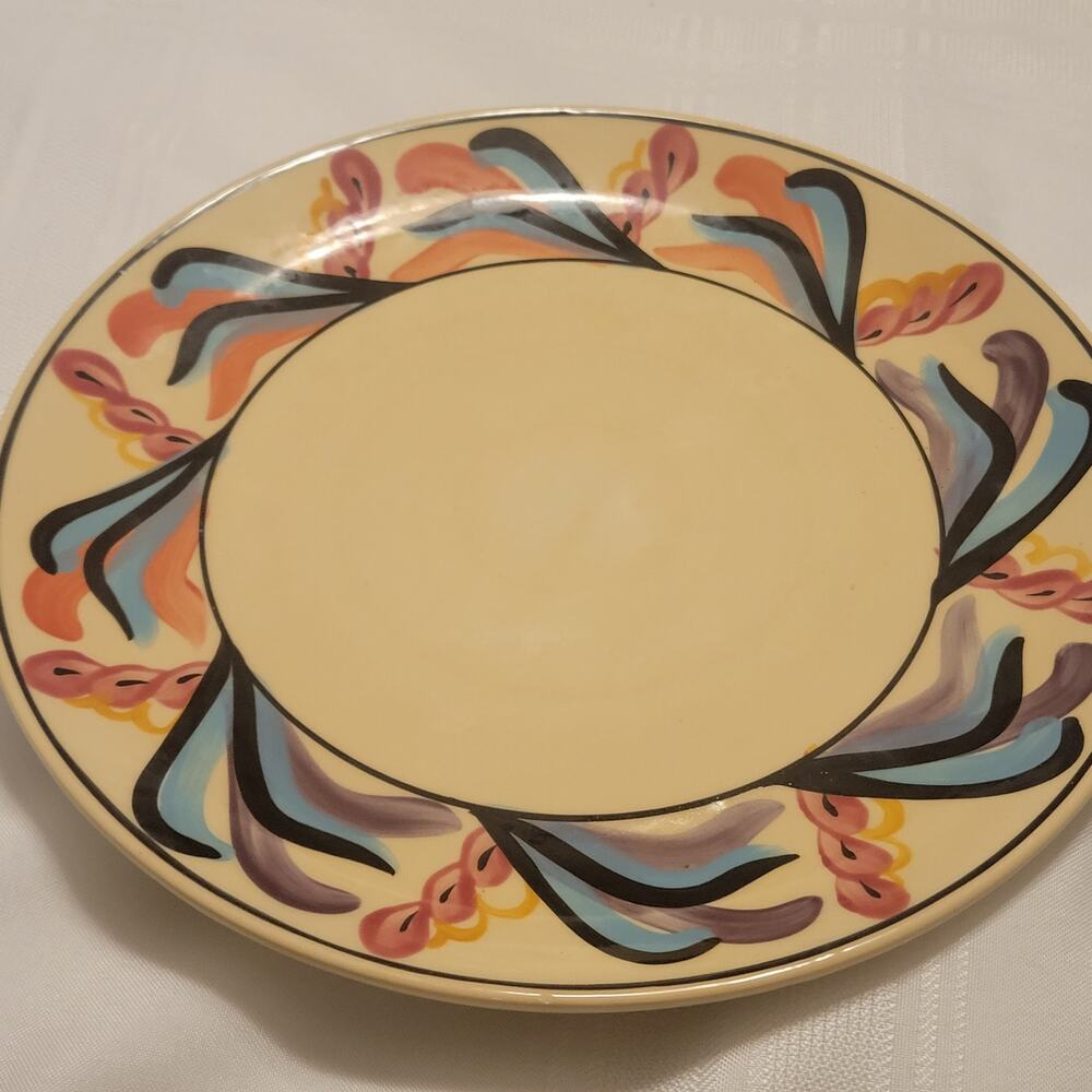 Gail Pittman Decorative Dinner Plate Abstract Trim Vintage 1988 Colorful